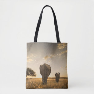 Bolso De Tela Cutest Baby Animals   Elephant Calf & Mother