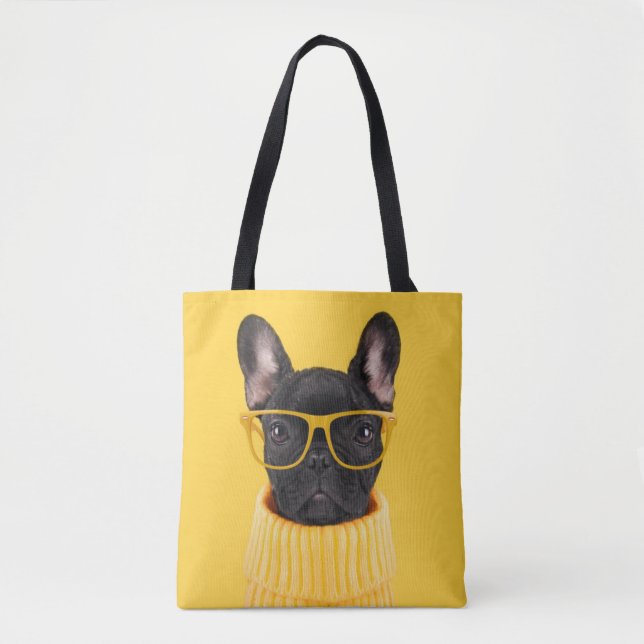 Bolso De Tela Cutest Baby Animals | French Bulldog Sunglasses (Anverso)