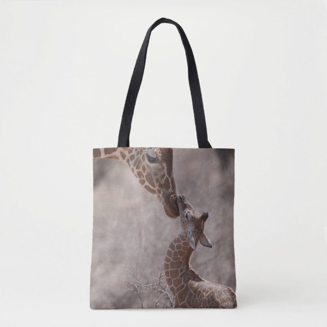 Bolso De Tela Cutest Baby Animals | Mother and Baby Giraffe (Anverso)