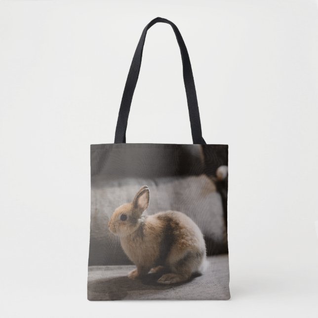 Bolso De Tela Cutest Baby Animals | Netherland Dwarf Rabbit (Anverso)
