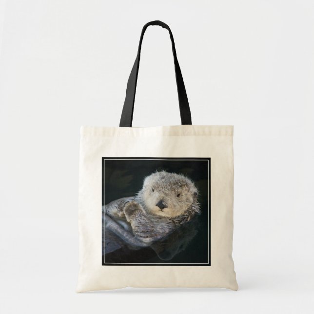 Bolso De Tela Cutest Baby Animals | Sea Otter Floating (Frente)