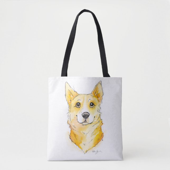 Bolso De Tela Cutie Corgi (Anverso)