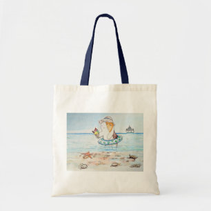 Bolso De Tela Cutie el cerdo guineano en la pintura costera