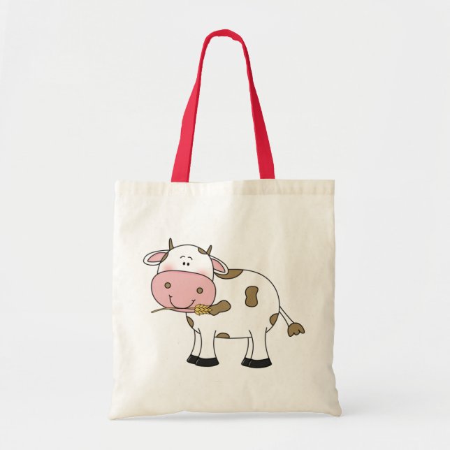 Bolso De Tela Cuto diseño de vaca Adorable Granja de arte animal (Frente)