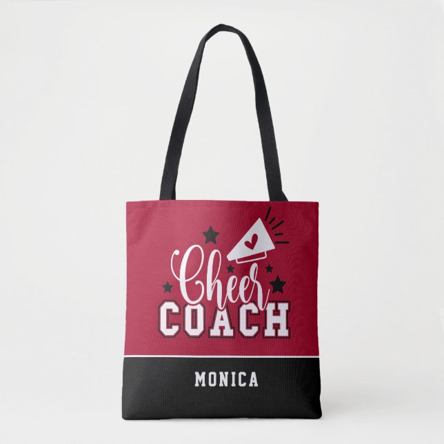 Bolso De Tela Cuto entrenador personalizado rojo y negro (Anverso)