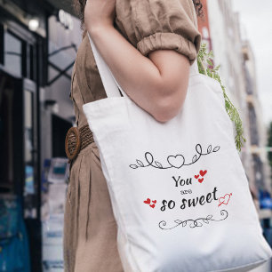 Bolso De Tela Cuto "eres dulce" Script Tote Bag