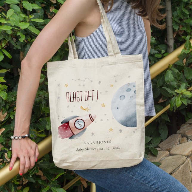 Bolso De Tela Cuto espacio exterior Starry Planet Rocket Baby Sh (Subido por el creador)
