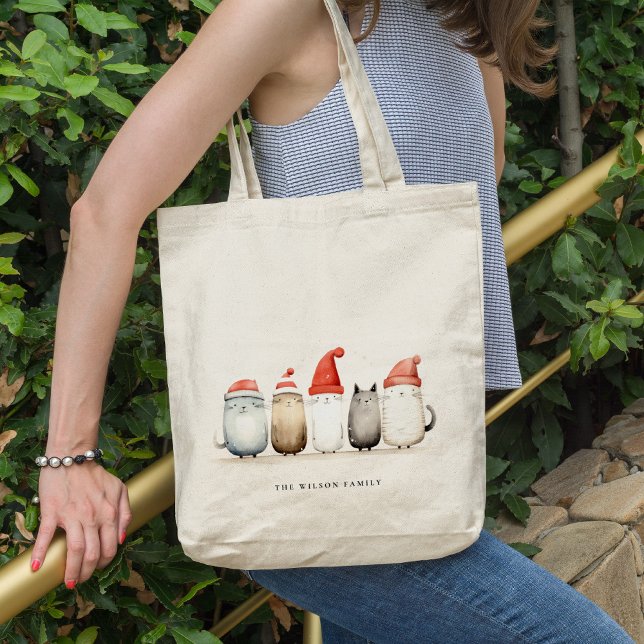 Bolso De Tela Cuto invierno gatos suéter Navidades suaves y bril (Subido por el creador)