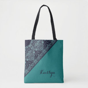 Bolso De Tela Cuto Monograma Azul Añadir su nombre Estilizado