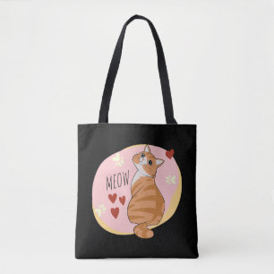 Bolso De Tela Cuto naranja gato