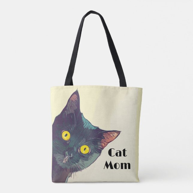 Bolso De Tela Cuto Peeking Cat Design Tote Bag (Reverso)