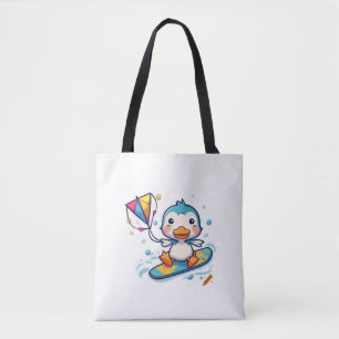Bolso De Tela "Cuto Personalizado Duckling Kiteboarding - Backgr