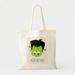 Bolso De Tela Cuto verde Frankenstein Monster cara Halloween