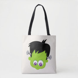 Bolso De Tela Cuto verde Frankenstein Monster cara Halloween
