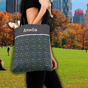 Bolso De Tela Cuz Color del agua azul nombre de patrón gris oscu