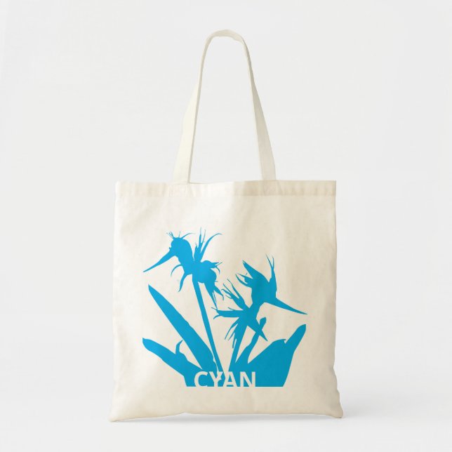Bolso De Tela CYAN - Tote bag con Flor del paraíso en calipso  (Frente)