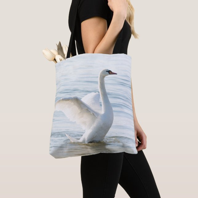 Bolso De Tela Cygnus cisne blanco (Detalle)