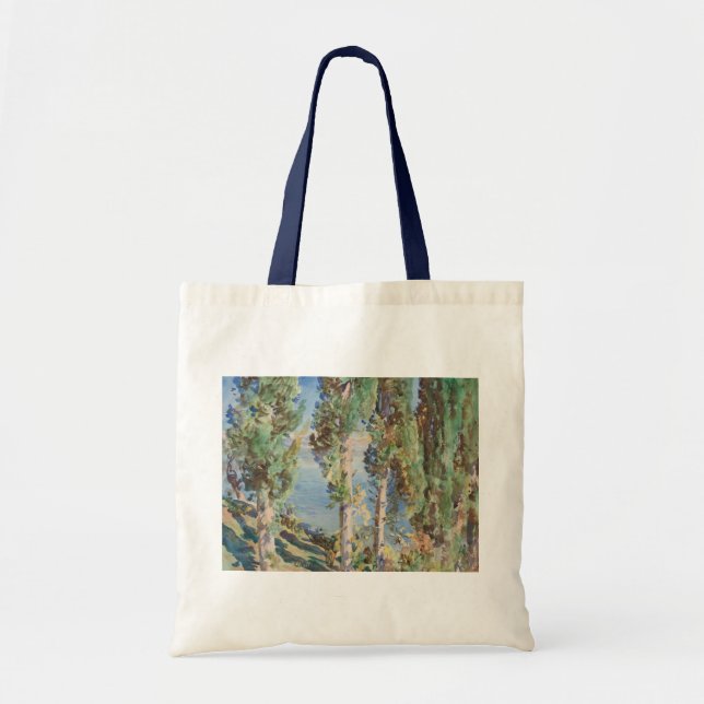 Bolso De Tela Cypreses de Corfú por John Singer Sargent (Frente)