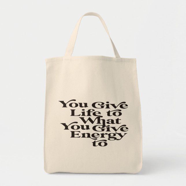 Bolso De Tela da vida a lo que da energía (Frente)