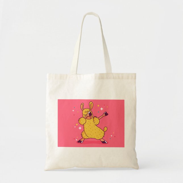 Bolso De Tela dabbing de llama (Frente)