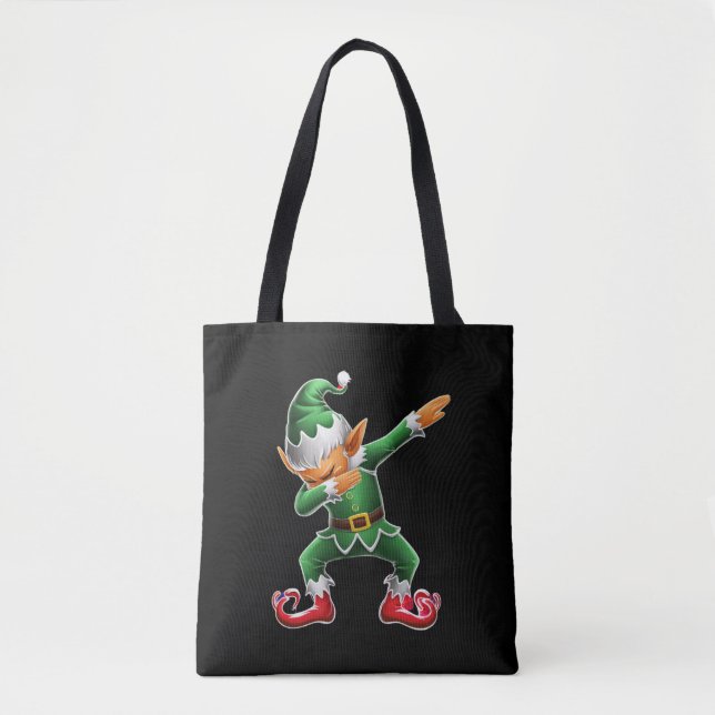 Bolso De Tela Dabbing Elf Costume Navidades Squad Xmas (Anverso)