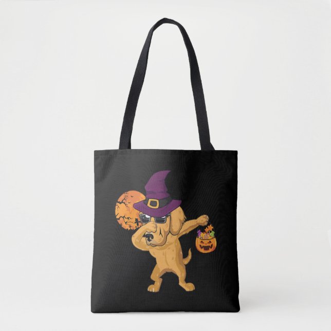 Bolso De Tela Dabbing Golden Retriever Dog Halloween Regalo (Anverso)