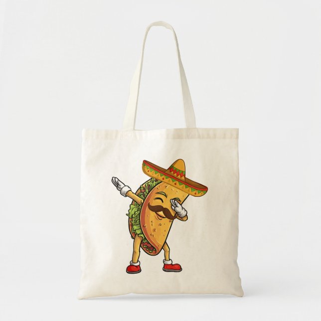 Bolso De Tela Dabbing Taco Sombrero Fiesta de comida mexicana di (Frente)