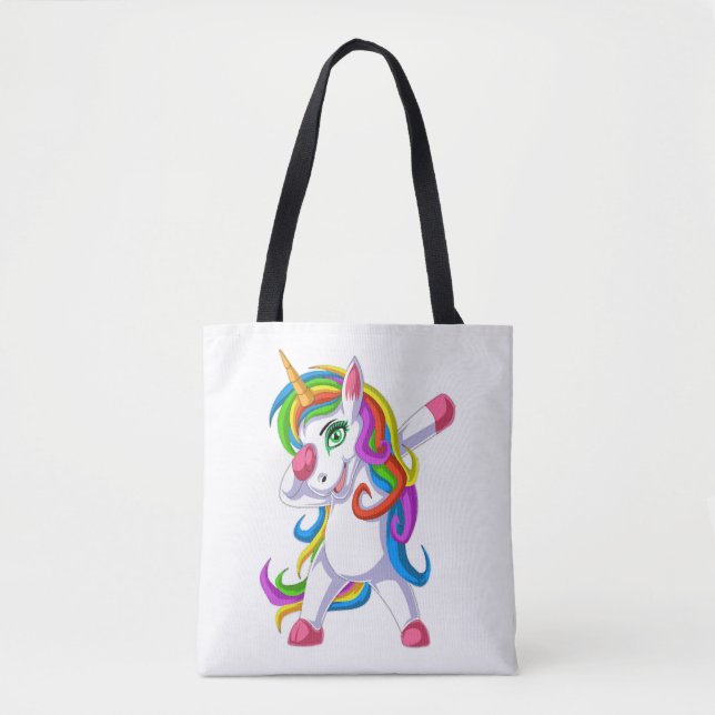 Bolso De Tela dabbing unicorn (Anverso)