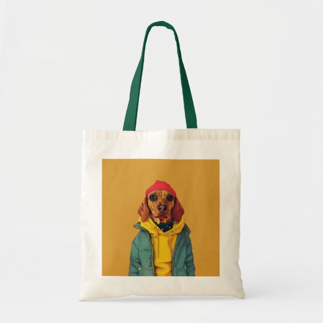 Bolso De Tela Dachshund (Frente)