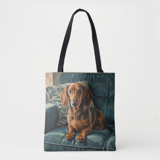 Bolso De Tela Dachshund (Anverso)