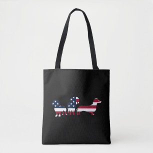 Bolso De Tela Dachshund 4 De Julio Perros Patrióticos Wiener
