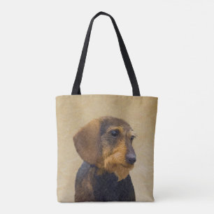 Bolso De Tela Dachshund (Caballo alambrado) Pintura original de
