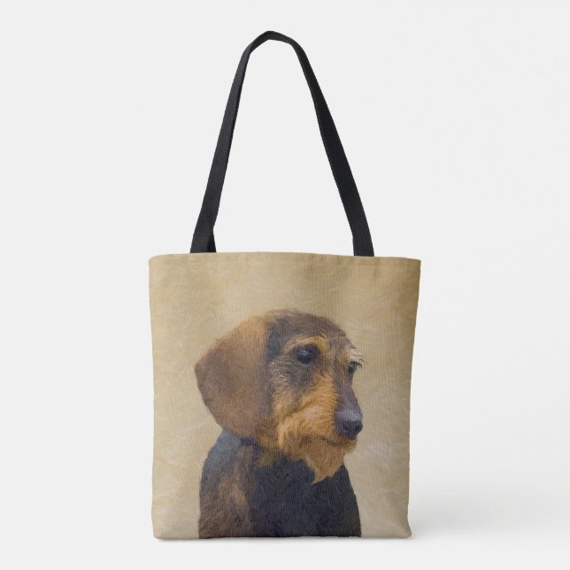 Bolso De Tela Dachshund (Caballo alambrado) Pintura original de  (Reverso)