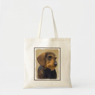 Bolso De Tela Dachshund (Cabezal alambrada) Pintura original de 