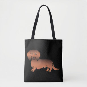 Bolso De Tela Dachshund Cartoon Perro Sable Rojo Pelo Largo - Ne