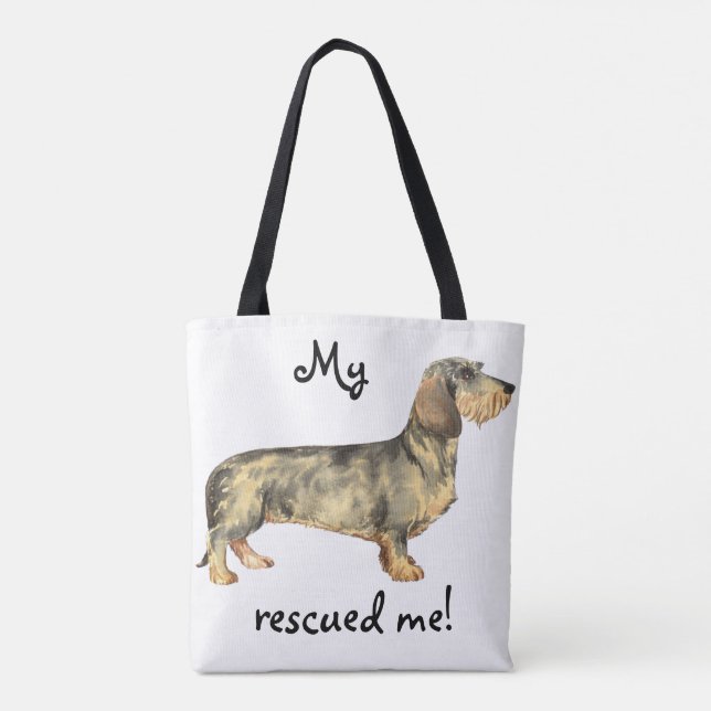 Bolso De Tela Dachshund con cable de rescate (Reverso)