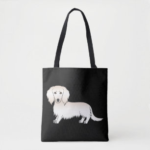 Bolso De Tela Dachshund de dibujos animados de pelo largo y crem