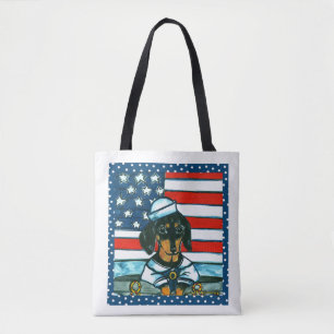Bolso De Tela Dachshund de la Marina 