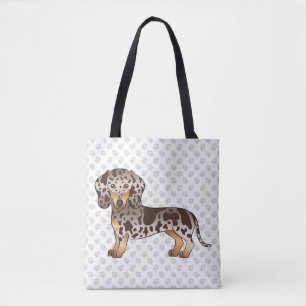 Bolso De Tela Dachshund de pelo corto con manchas de chocolate y