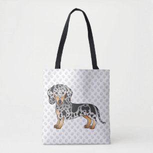 Bolso De Tela Dachshund de pelo corto manchado negro y bronceado