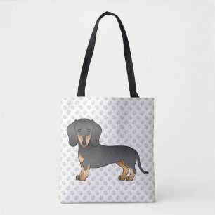 Bolso De Tela Dachshund de pelo corto negro y bronceado, perro y