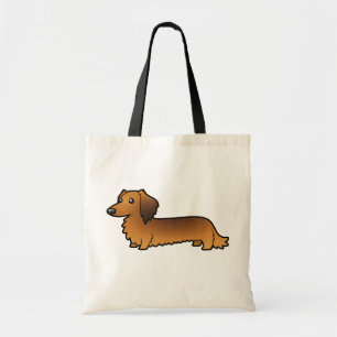 Bolso De Tela Dachshund del dibujo animado (de pelo largo)