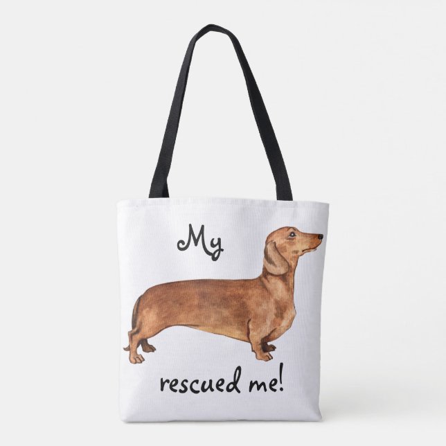 Bolso De Tela Dachshund del rescate (Reverso)