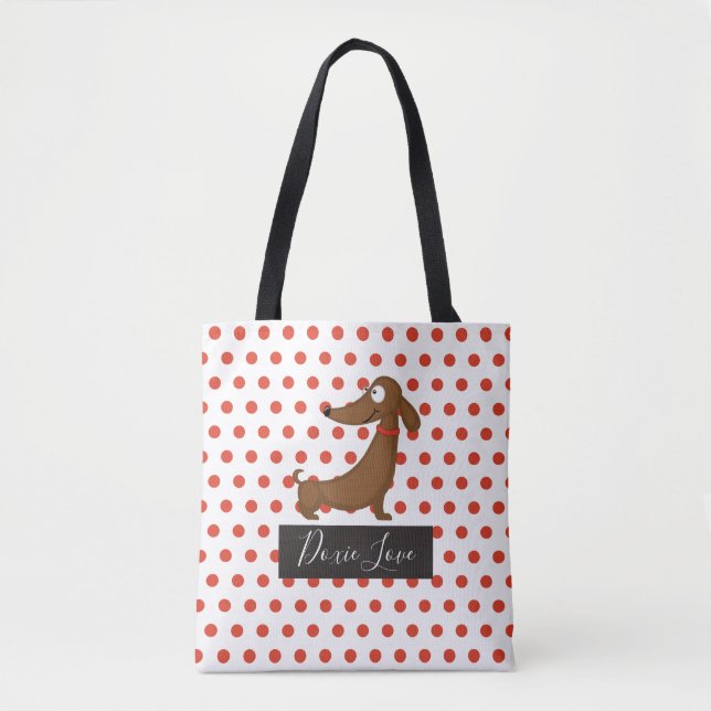 Bolso De Tela Dachshund (Doxie) Love Tote Bag (Anverso)