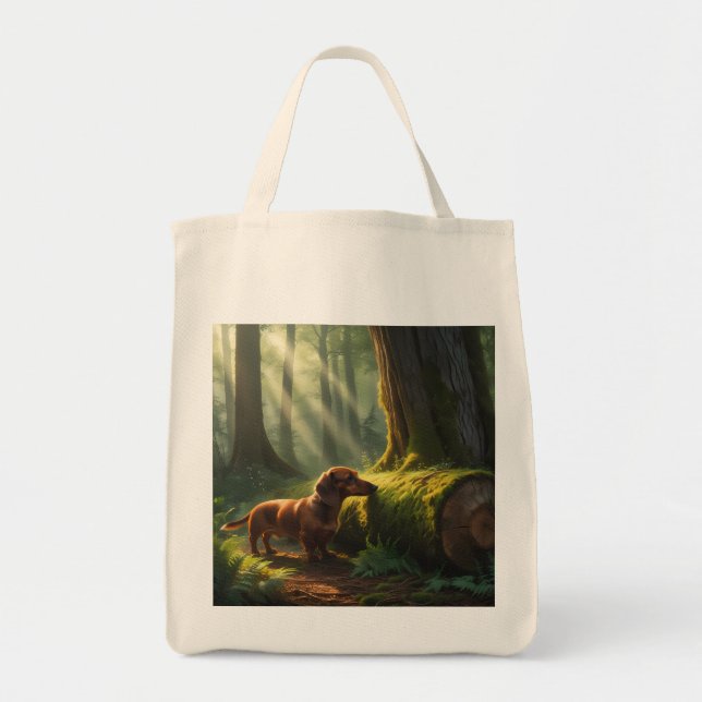 Bolso De Tela Dachshund Elegant Grocery Tote Bag (Frente)