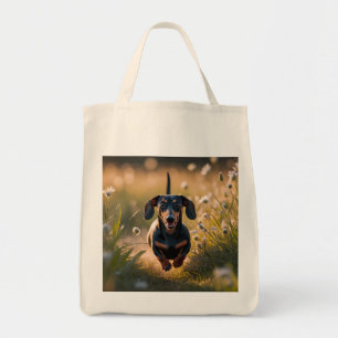 Bolso De Tela Dachshund Elegant Grocery Tote Bag