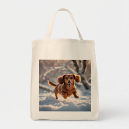 Bolso De Tela Dachshund Elegant Grocery Tote Bag