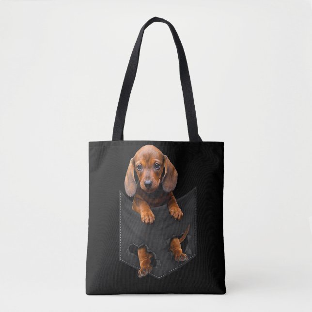Bolso De Tela Dachshund En Mi Bolsillo Dachshund Weiner Dog (Anverso)