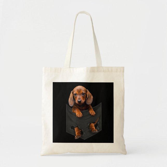 Bolso De Tela Dachshund En Mi Bolsillo Dachshund Weiner Dog (Frente)