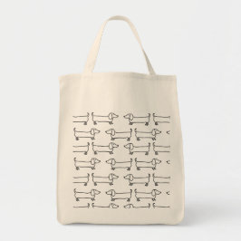 Bolso De Tela Dachshund en negro-blanco